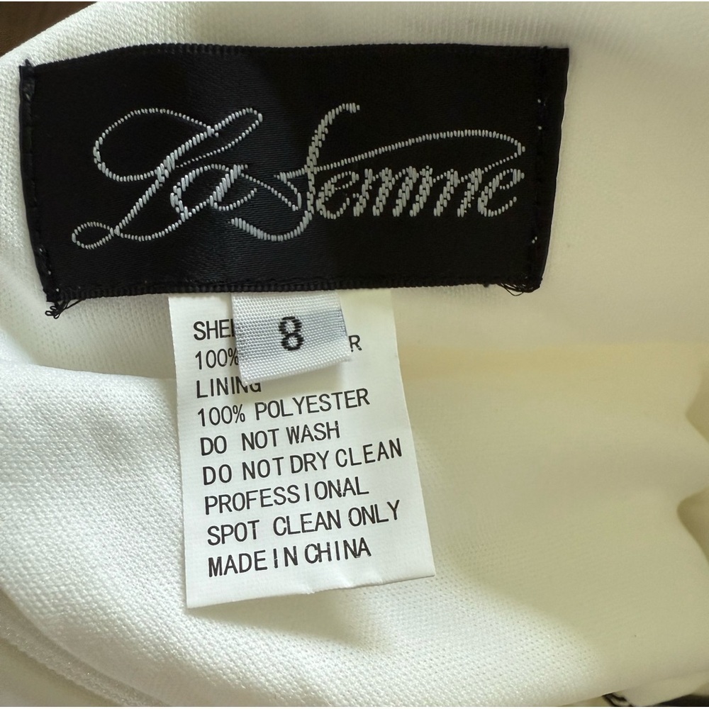 La Femme - 28176 One Shoulder Dress with High Slit - White - Picture 12 of 16